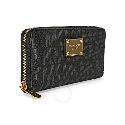 michael kors zippered wallets|Michael Kors black zipper wallet.